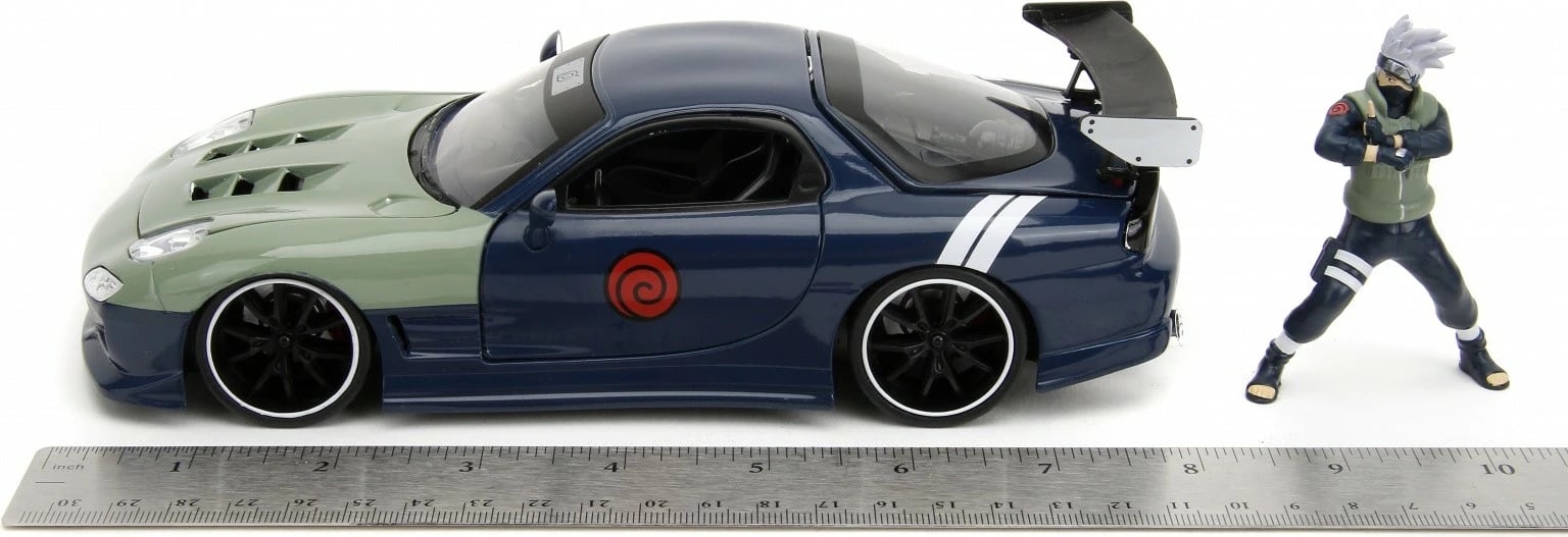 Makine model Jada Toys Mazda RX-7 1:24 me figurë Kakashi Hatake, Naruto Shippuden, Jeshile/Kaltër Makine model Jada Toys Mazda RX-7 1:24 me figurë Kakashi Hatake, Naruto Shippuden, Jeshile/Kaltër
