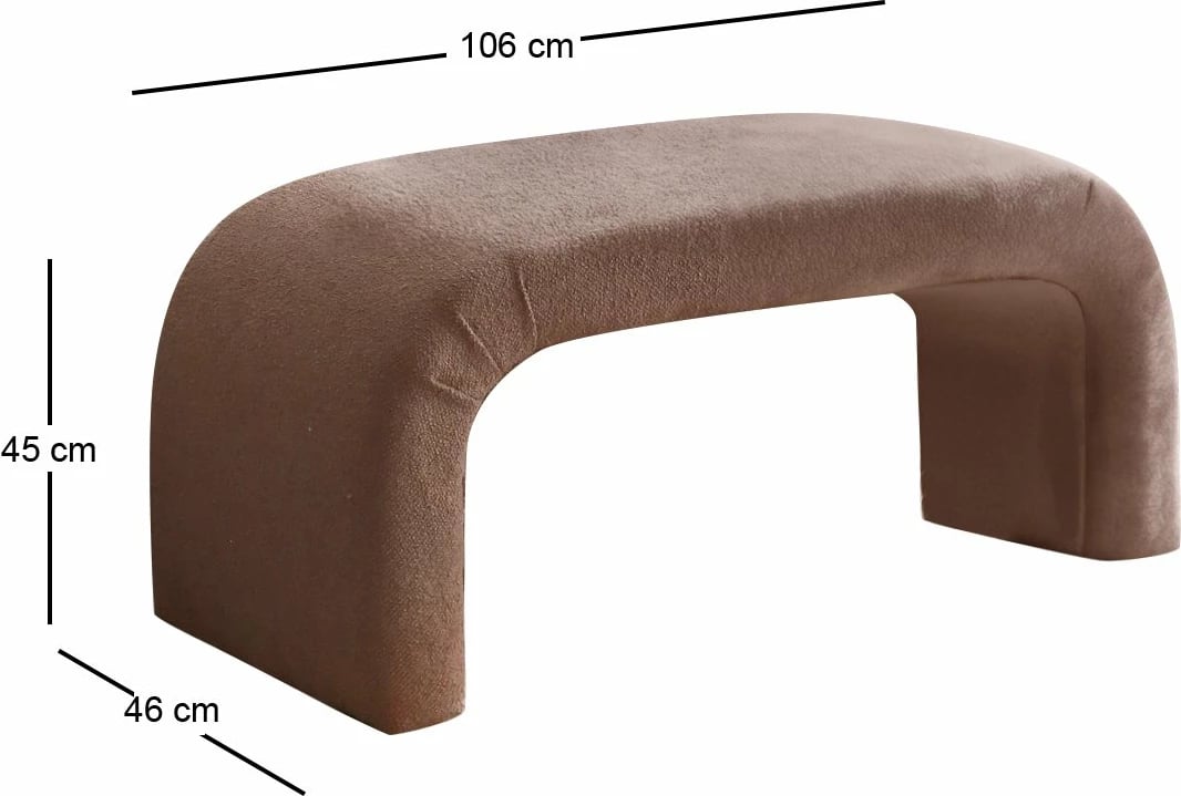 Pouf Atelier del Sofa, Nu Bench, ngjyrë kafe