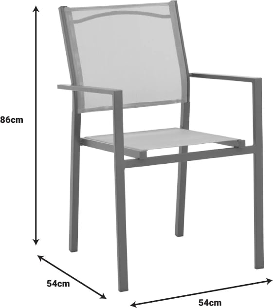 Karrige për kopsht Confidence metalike e bardhë dhe tekstilene e bardhë 54x54x86cm