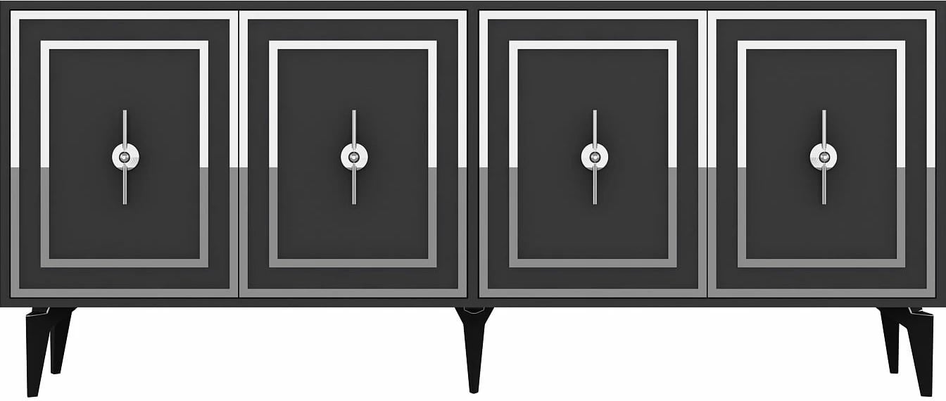 Konsol Skye Decor, ngjyrë antracit dhe argjendi, Samba