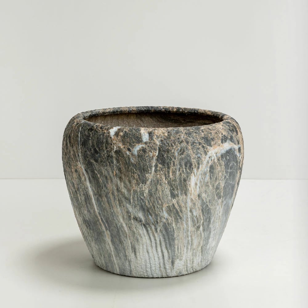 Set vazo GASHER 3 copë, qeramikë, antracit-bezhë, 42x42x35