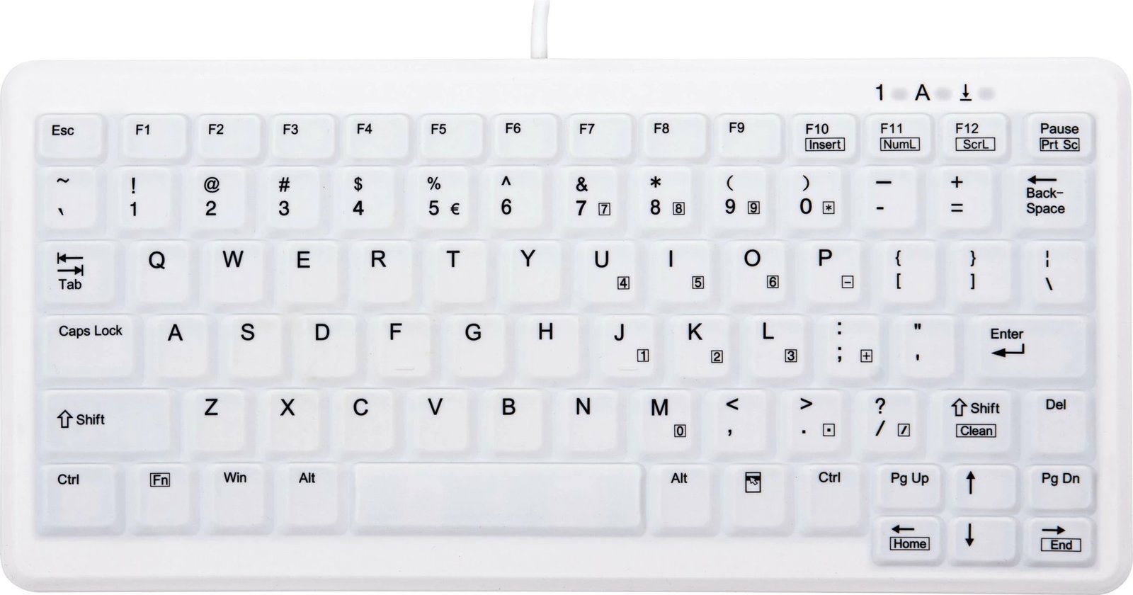 Tastierë Cherry AK-C4110F-U1-W/US, USB, QWERTY, e bardhë
