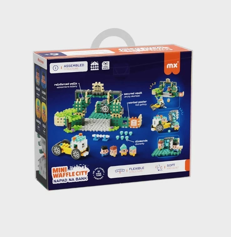 Set lodrash ndërtimi Marioinex Mini Waffle City Bank Heist, 148 pjesë, shumëngjyrëshe