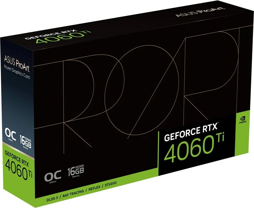 Kartelë grafike ASUS ProArt RTX4060TI-O16G, 16 GB, e zezë Kartelë grafike ASUS ProArt RTX4060TI-O16G, 16 GB, e zezë