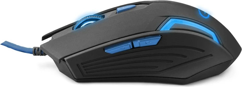 Maus gaming Esperanza Fighter EGM205B, me tela, 2400 DPI, zi/kaltër