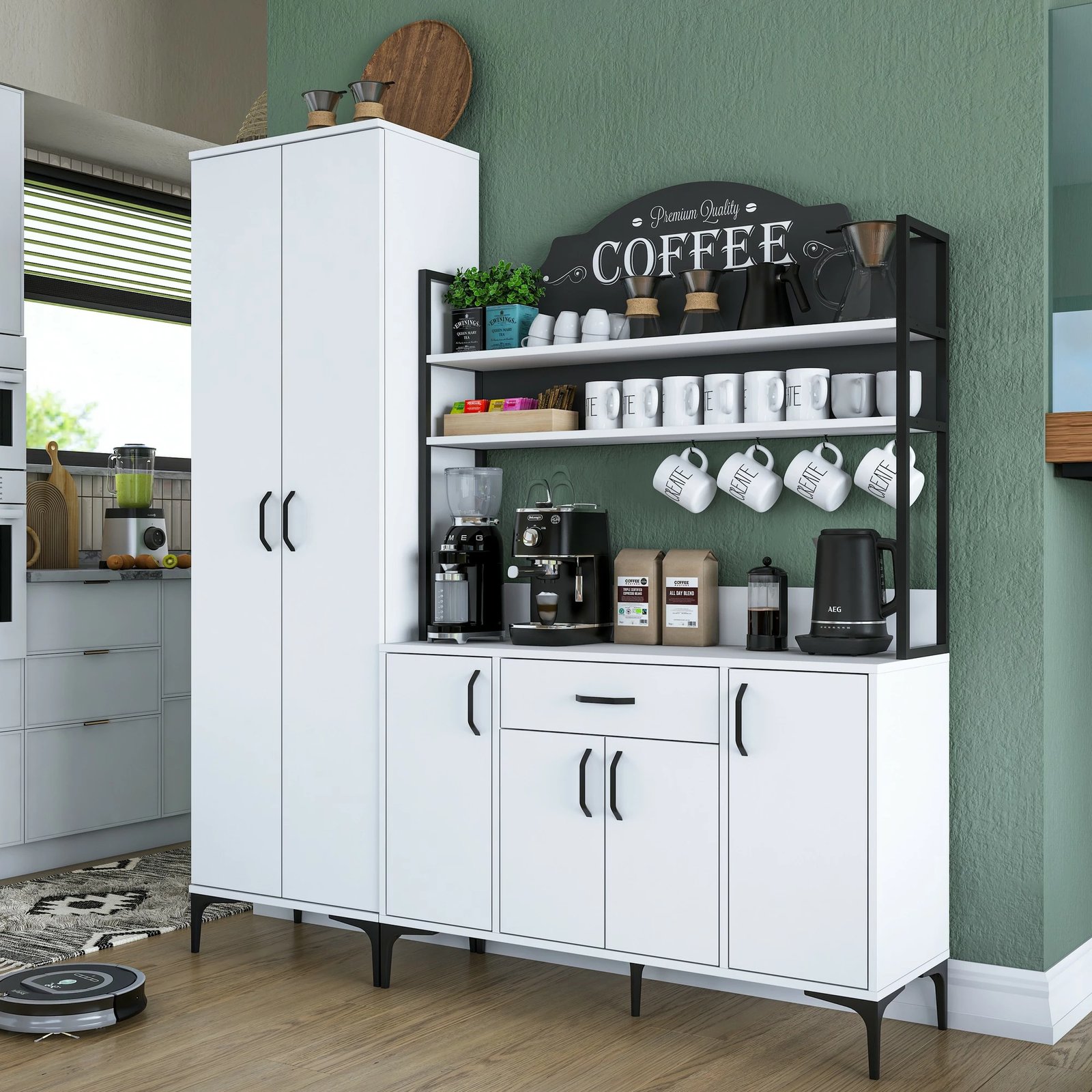 Dollap multifunksional, ngjyrë e bardhë, Skye Decor, JE148 - 3080