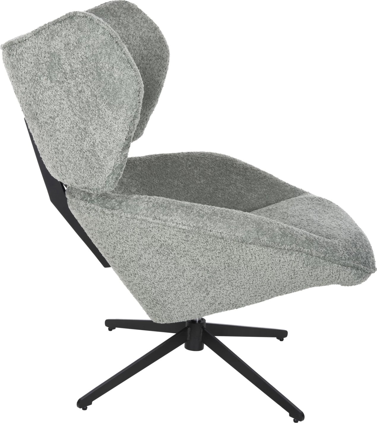 Karrige rrotulluese BRYLL, ngjyrë fistik, FH9597.05, bazë metalike e zezë, 86x90x97H cm