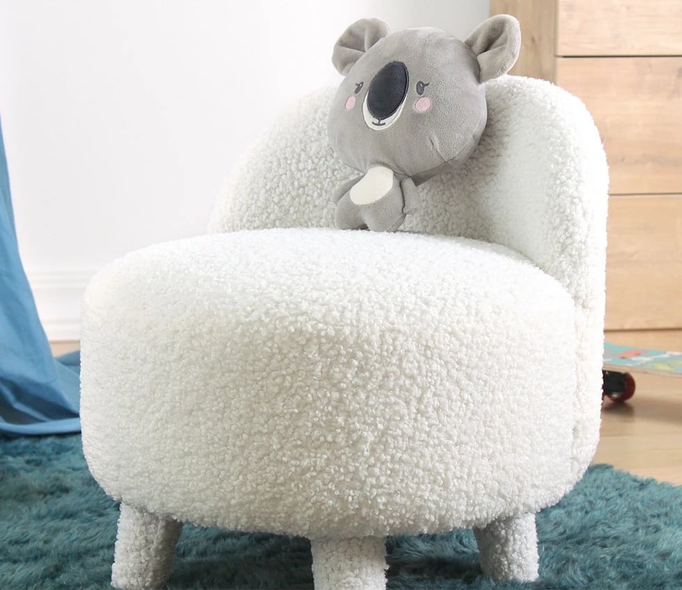 Puf i bardhë prej leshi artificial, Atelier del Sofa, Moouv 3341