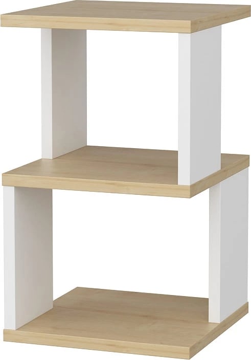 Komodinë nate Hanah Home, Carter, ngjyrë lisi dhe e bardhë