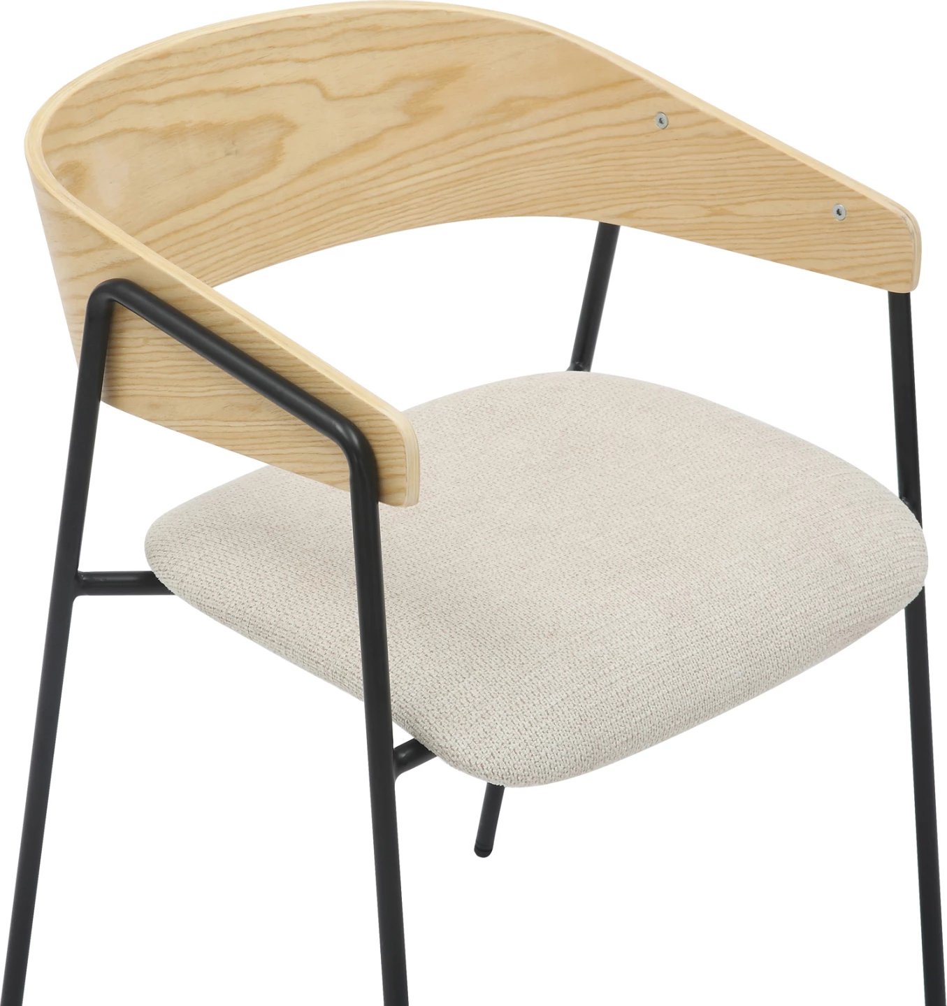 Karrige për ngrënie KORIN FH9975.01 metal-bezhë, dru, 54x51x72.5H cm, set prej 2 copë