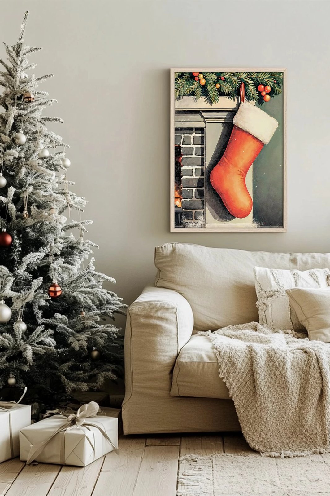 Pikturë dekorative me kornizë, shumëngjyrëshe, Wallity, Nwyearsngmdl5, 33x48cm