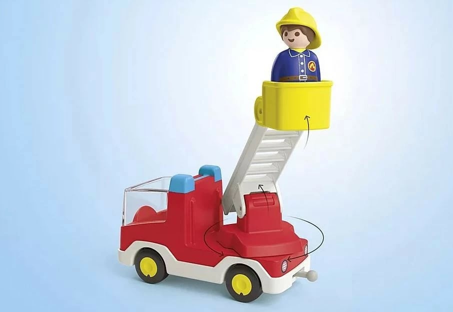 Set figurina Playmobil Junior 71683, kamion zjarrfikës me shkallë, plastikë, për fëmijë