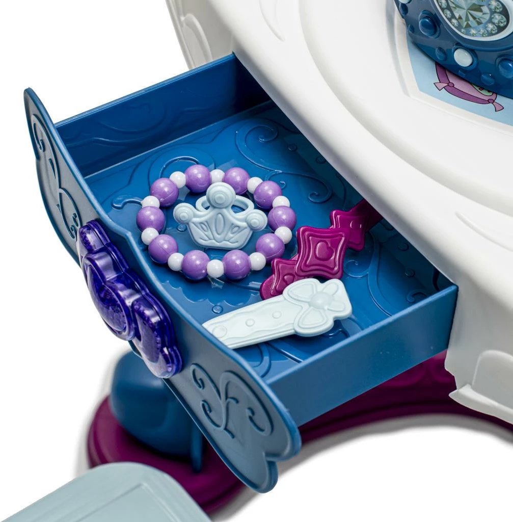 Set tavoline grimimi fëmijësh BABY MIX me dritë e muzikë, me stol, blu