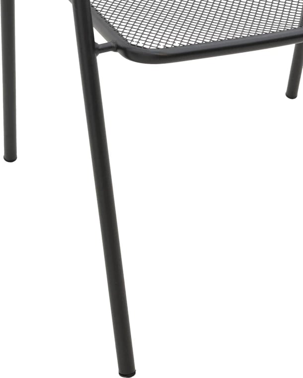 Karrige për kopsht Pomedon e grumbullueshme, metalike, ngjyrë e zezë, 56x64x87cm