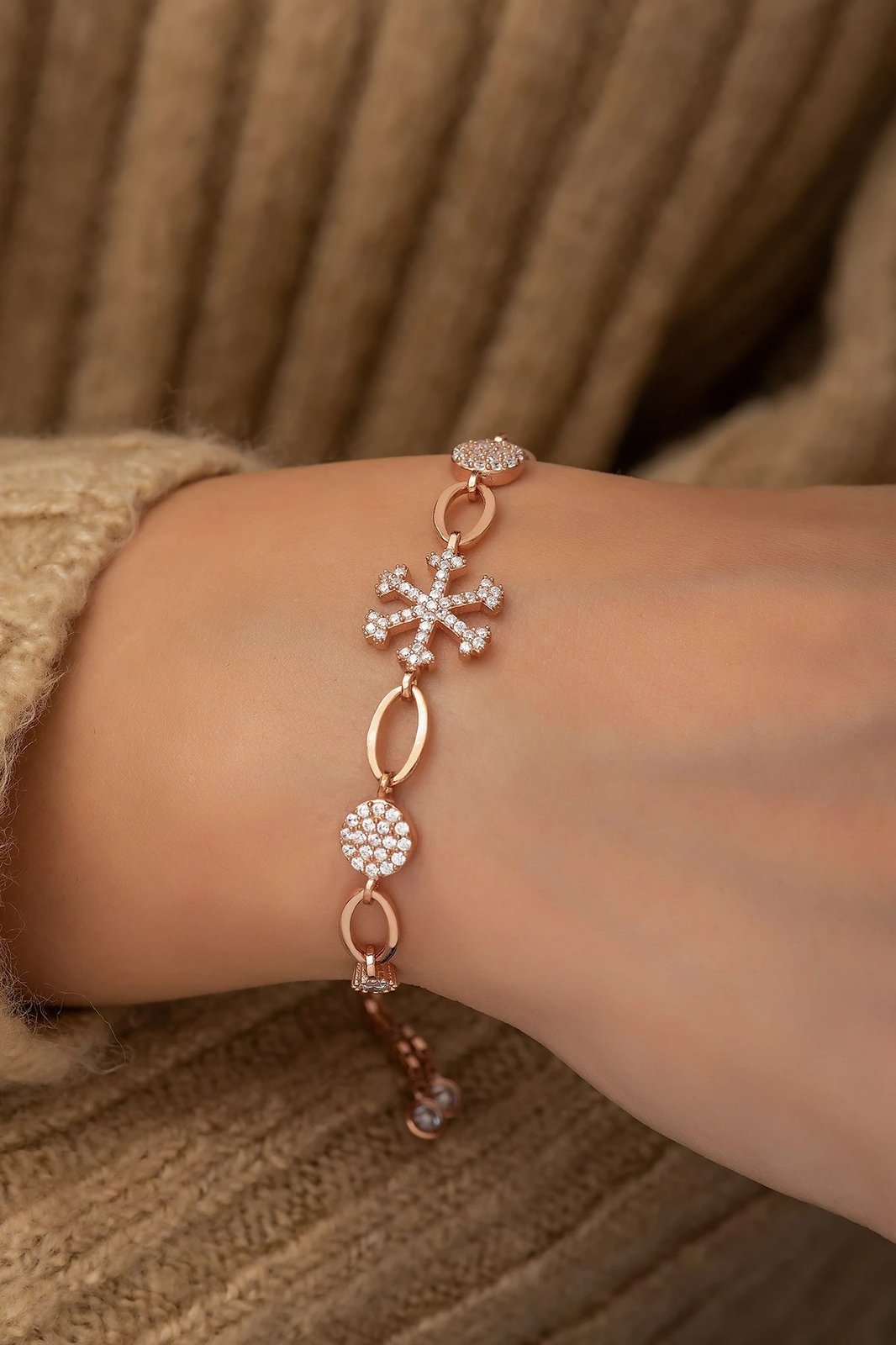 Byzylyk argjendi Jumeon, rozë gold dhe i bardhë, TRDYL439