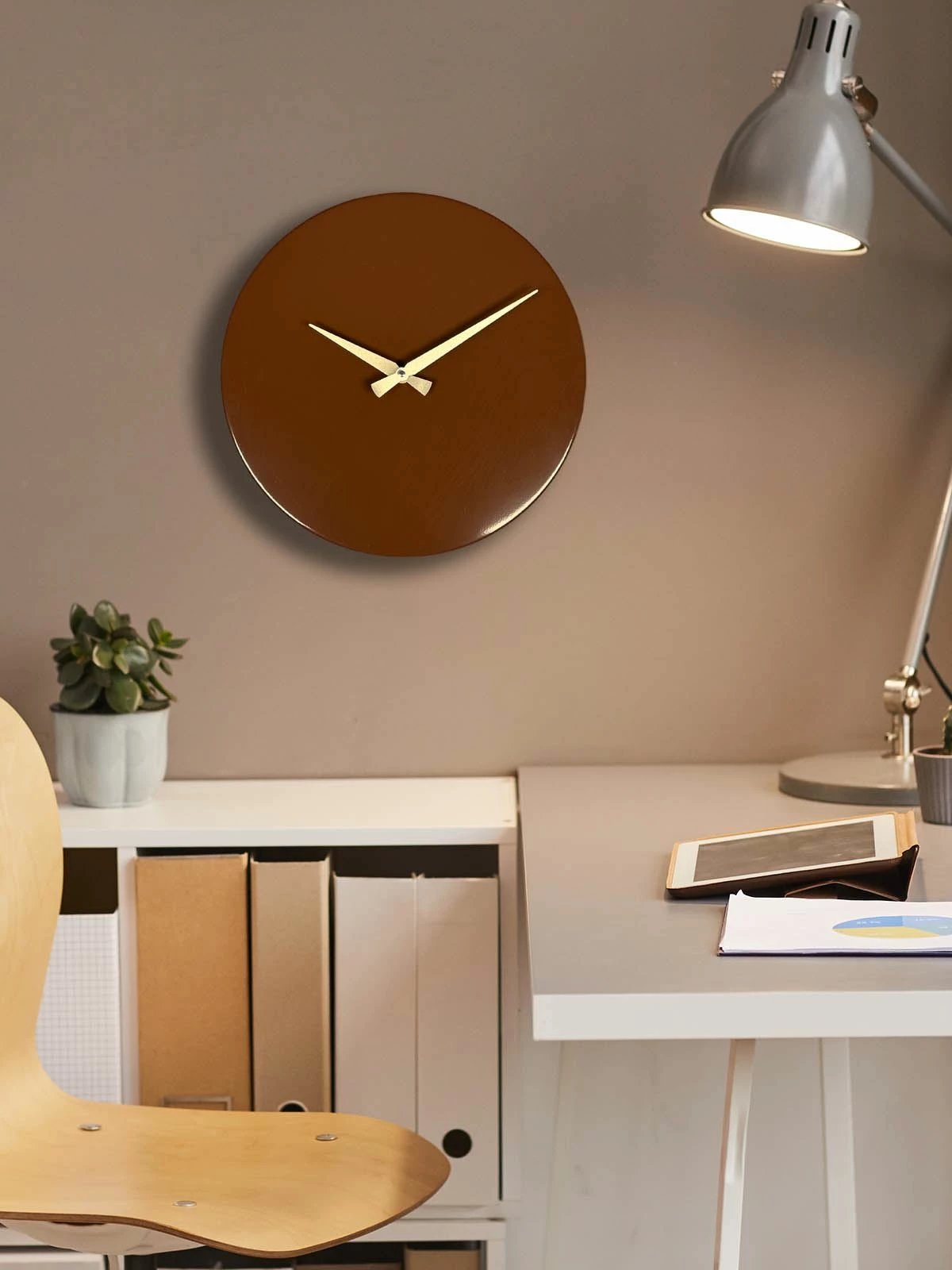 Orë muri dekorative prej metali, Wallity, ngjyrë kafe, 35Sivmet, 35x35cm