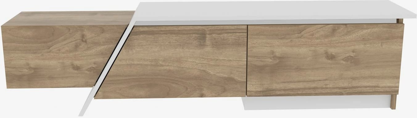 Komodë TV Skye Decor, ngjyrë arre dhe e bardhë, Zonas