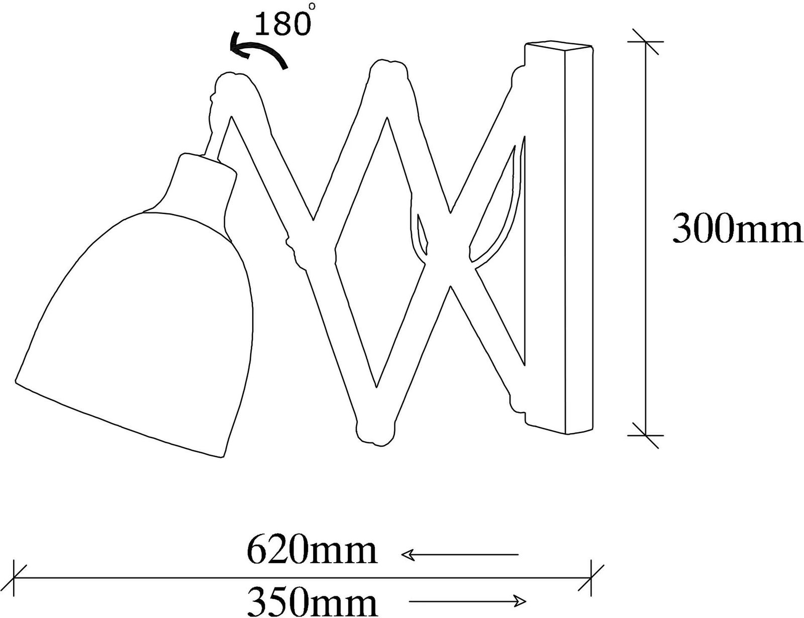 Llambë muri Opviq, Sivani - MR - 725, ngjyrë e zezë, vintage
