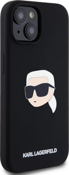 Mbështjellës Karl Lagerfeld KLHMP15SSKHPPLK për iPhone 15 6.1", silikon, MagSafe, i zi