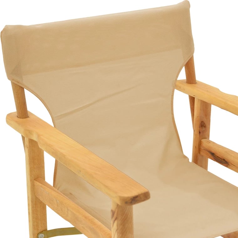 Karrige regjisori, dru ahu, ngjyrë natyrale, pëlhurë bezhë