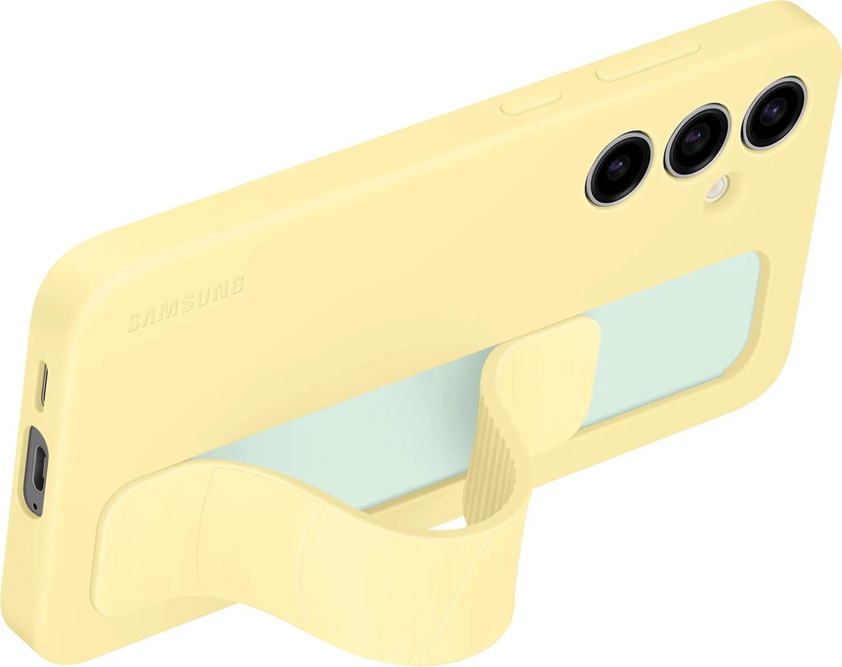 Mbështjellës Samsung Standing Grip Case EF-GS721CYEGWW për Galaxy S24 FE, silikon, e verdhë