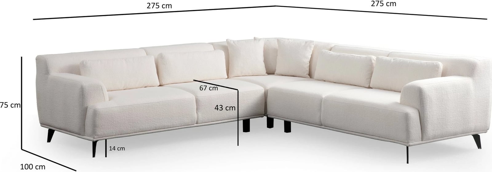 Këndare Atelier del Sofa Jaguar L2-C-2R, e bardhë