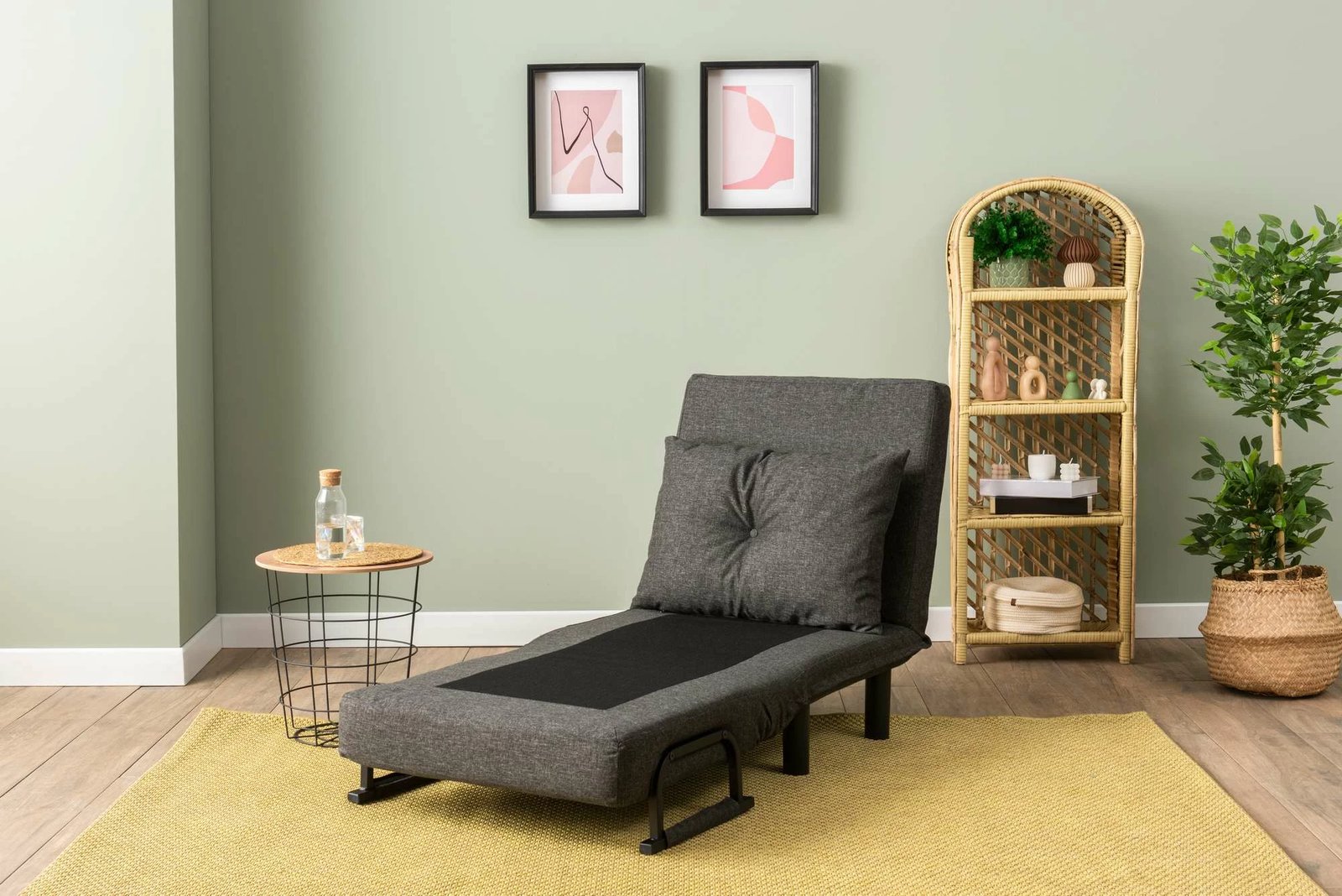 Krevat-karrige një vendës, Atelier del Sofa, Sento Single, gri e errët