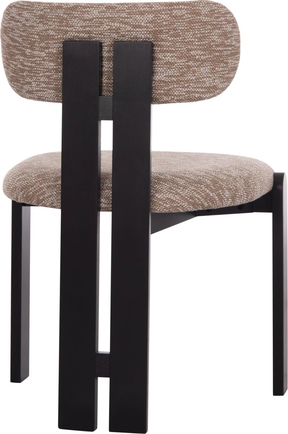 Karrige ngrënieje KARVO, set prej 2 copë, stof kafe, dru i zi, 57x50x78.5cm