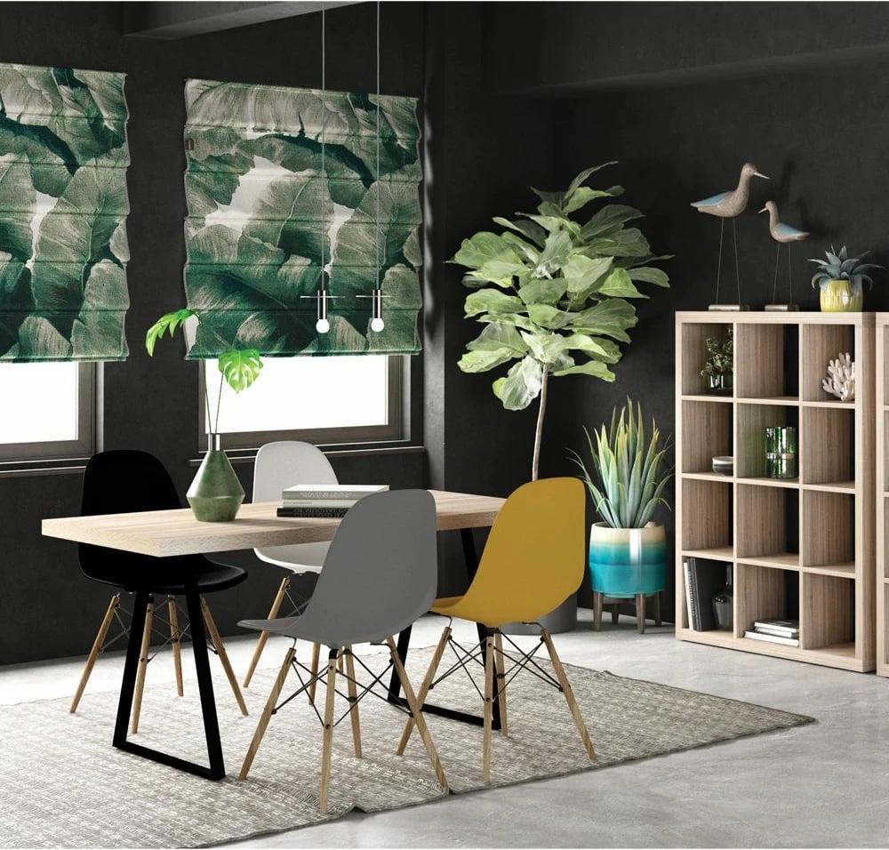 Tavolinë Plegma, sipërfaqe sonoma, këmbë të zeza, 160x80x76cm