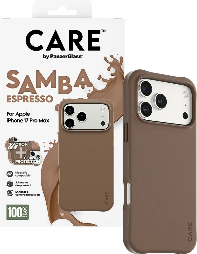 Mbështjellës PanzerGlass CARE MagSafe për iPhone 17 Pro Max, Espresso