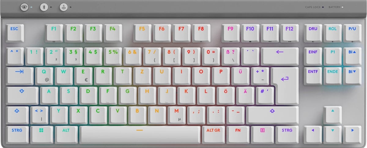 Tastierë gaming, Logitech G515 Lightspeed TKL 920-012543, GL Tactile, GER layout, pa tela/BT, RGB, e bardhë