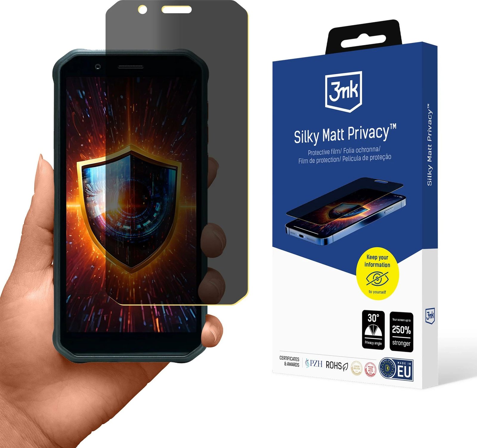 Mbrojtës ekrani privatësie 3mk Silky Matt Privacy për MyPhone Hammer Energy X, Mat