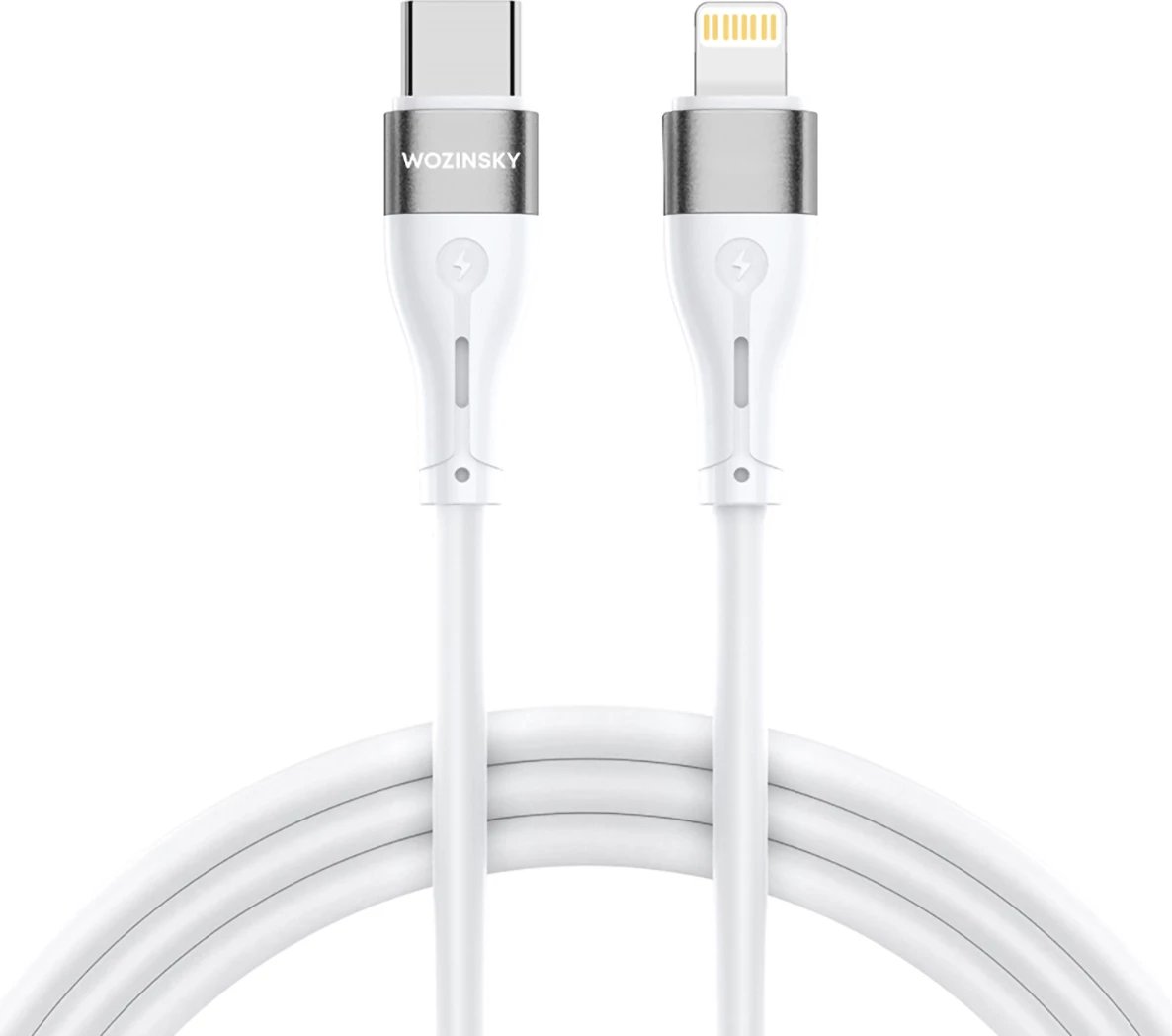 Kabllo Wozinsky WSTCL2, Lightning/USB-C, 2m, 27W, e bardhë