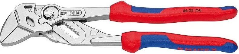 Knipex slip-joint penses 250mm, krom vanadium, dorezë plastike, kaltër/kuqe