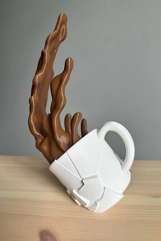 Statujë dekorative trinket, ngjyrë kafe dhe e bardhë, Evila Originals