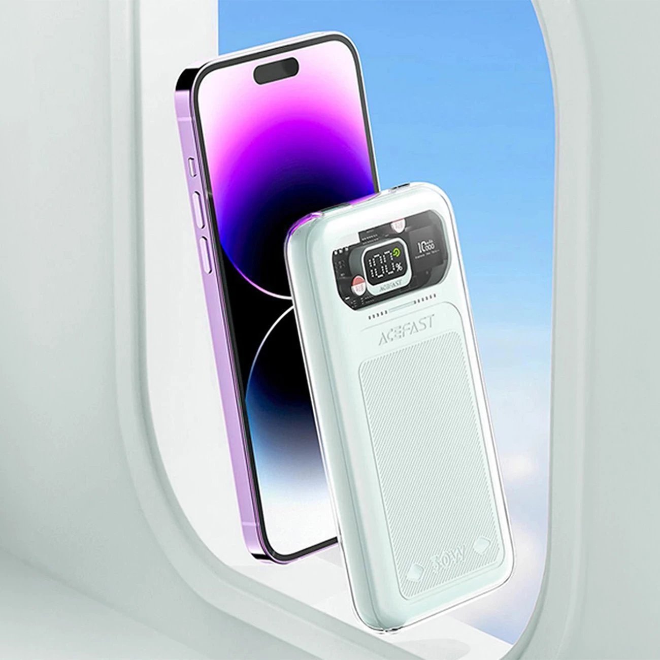 Powerbank Acefast M1 Sparkling Series 10000mAh, 30W, i gjelbër