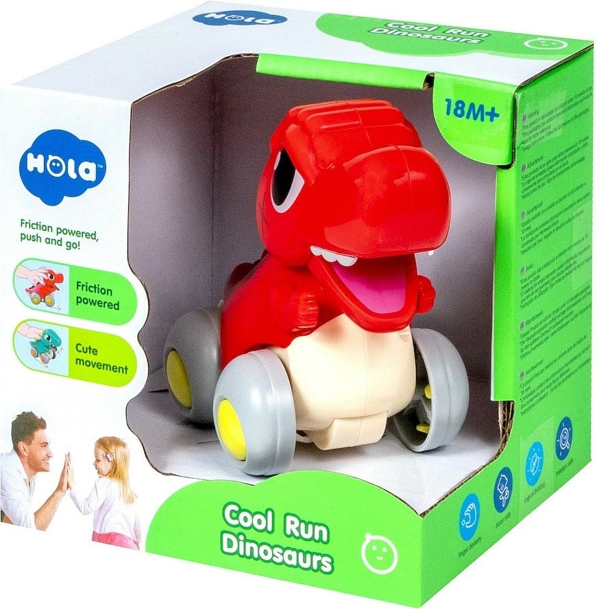Lodër dinosauri me rrota Smily Play E7968B, plastikë, krem/gri/e kuqe/e verdhë