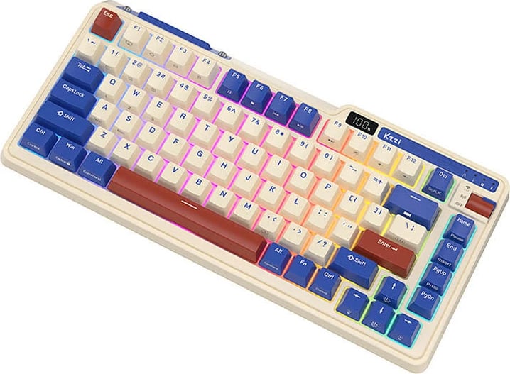 Tastierë mekanike wireless Royal Kludge KZZI K75 pro RGB, 82 taste, retro-blue