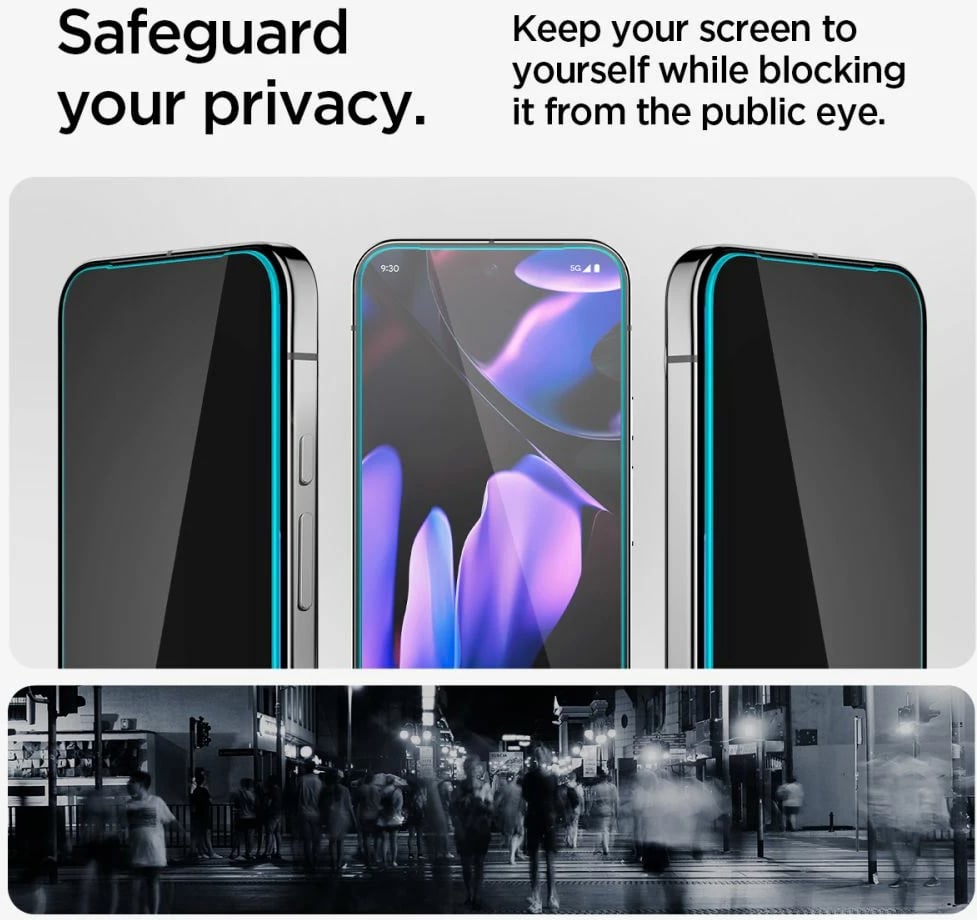 Mbrojtës ekrani Spigen Glas.TR Ez Fit Privacy, për Google Pixel 9 / 9 Pro, 2 copë