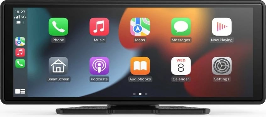 Ekran multimedial për veturë Maxcom MC01 me kamerë të përparme dhe të pasme, 9.3" HD IPS, i zi