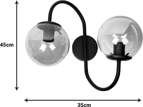 Llambë muri dyfrymë, metal i artë, Verco, E27, 35x45cm