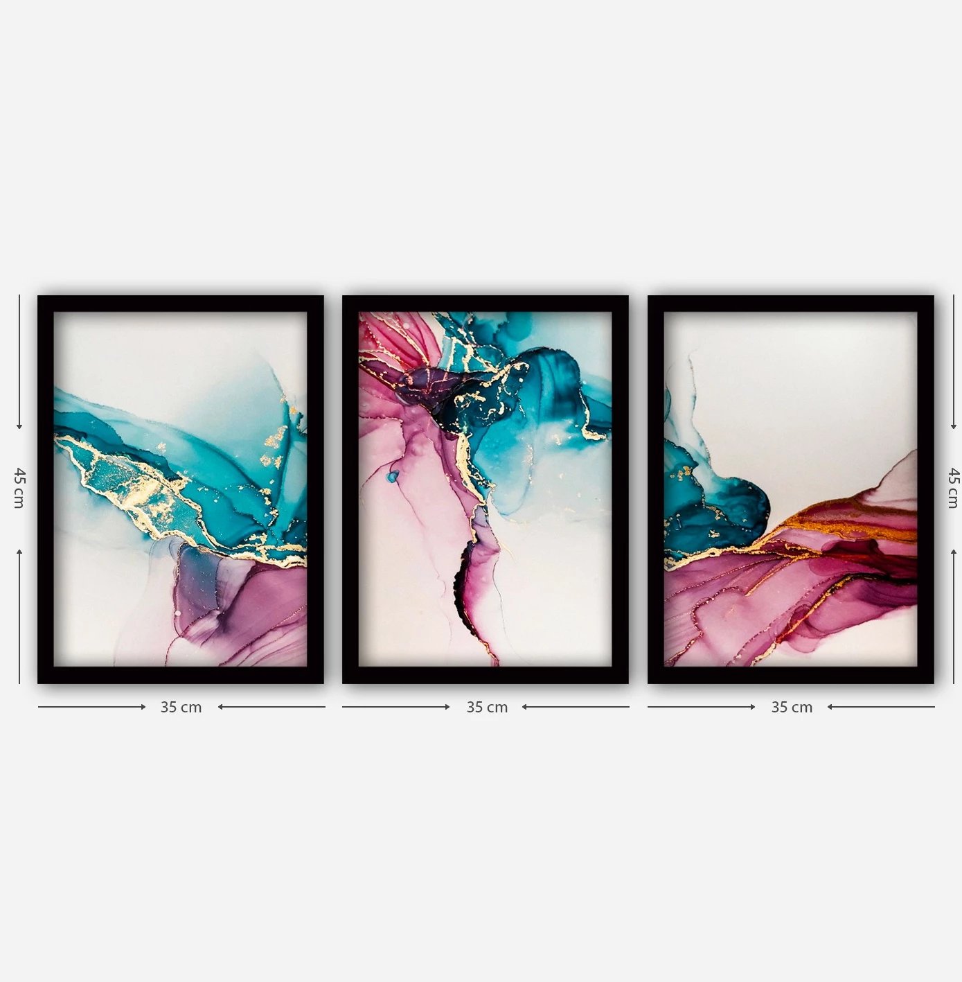 Pikturë dekorative me kornizë (3 copë), Wallity, 3SC156