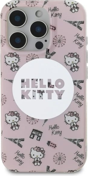 Mbështjellës Hello Kitty IML All Over Paris MagSafe për iPhone 16 Pro, Rozë