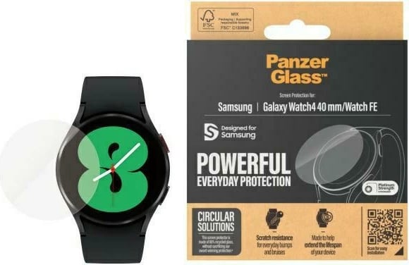 Qelq i kalitur mbrojtës PanzerGlass për Samsung Galaxy Watch4 40mm transparent