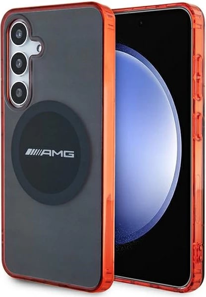 Mbështjellës Mercedes AMG Transparent Bicolor MagSafe për Samsung Galaxy S24, zi