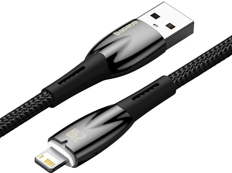 Kabllo USB në Lightning Baseus Glimmer Series CADH000201, 1m, e zezë