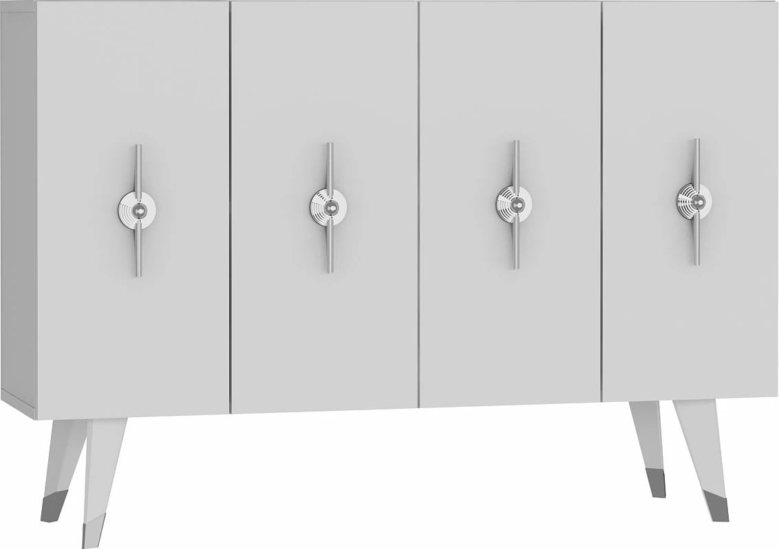 Konsol Skye Decor, ngjyrë argjendi dhe e bardhë, Quart Ramada