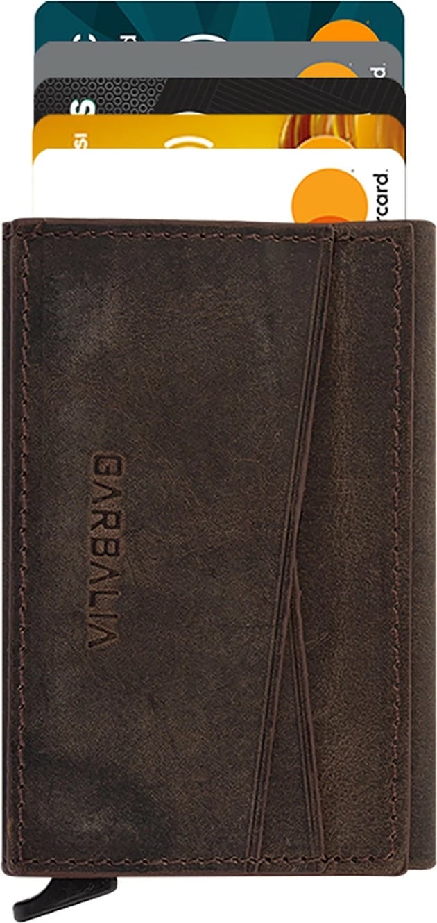 Portofol për burra, lëkurë natyrale, ngjyrë kafe, Zoozie Bags, Pera