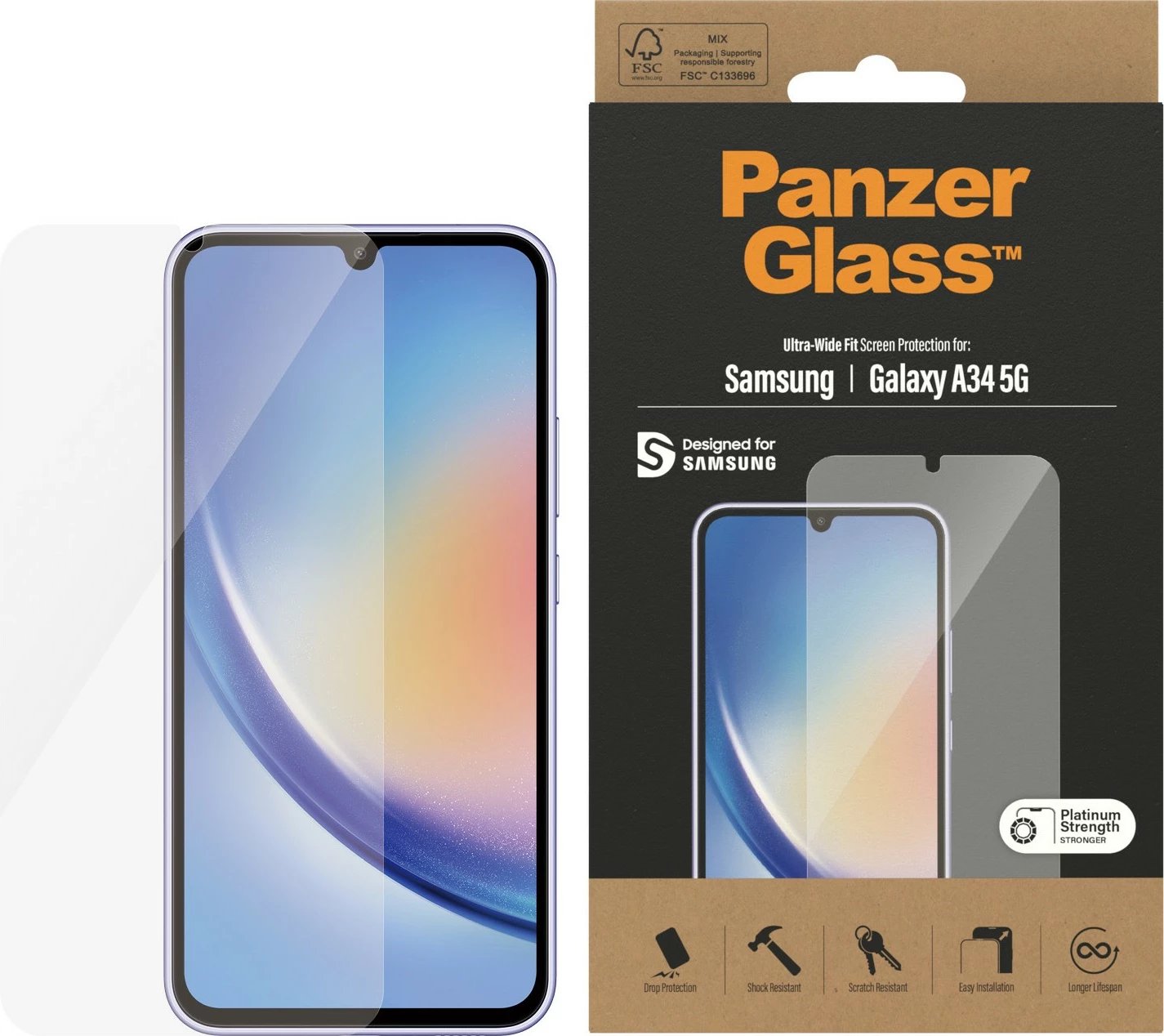 Mbrojtës ekrani PanzerGlass Samsung Galaxy A34 5G UWF