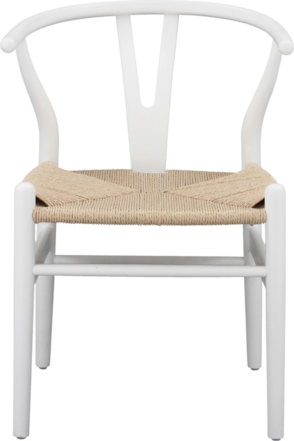 Karrige ngrënie BRAVE, dru ahu, ngjyrë e bardhë, litar bezhë, 54x57x74 cm